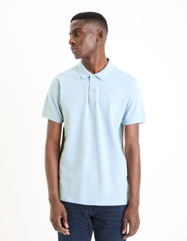 Polo piqué 100% coton - bleu