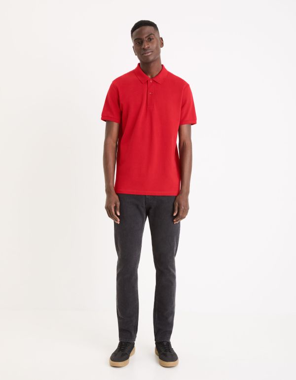 Polo piqué 100% coton - rouge
