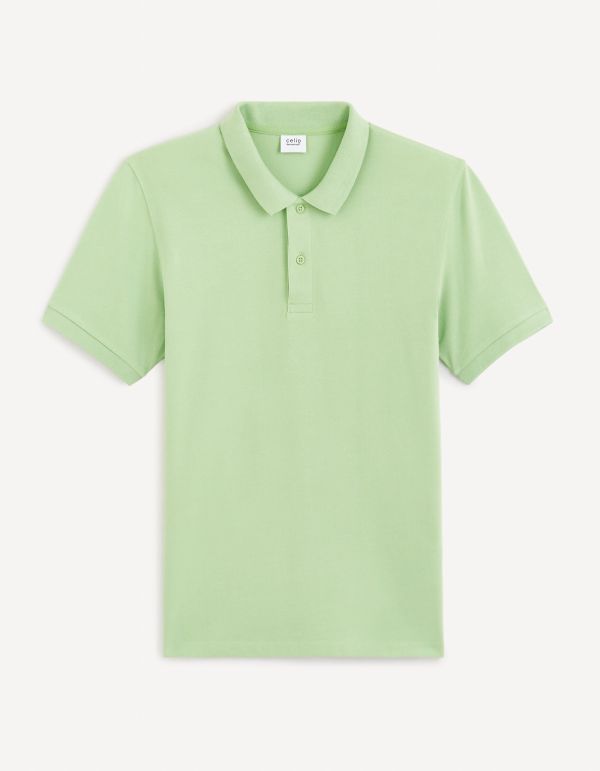 Polo piqué straight en coton - vert fluo