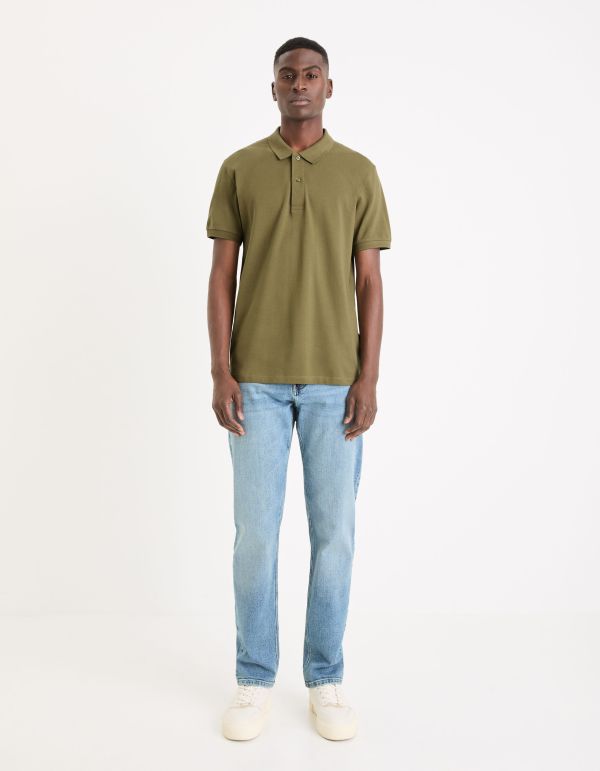 Polo piqué 100% coton - kaki foncé