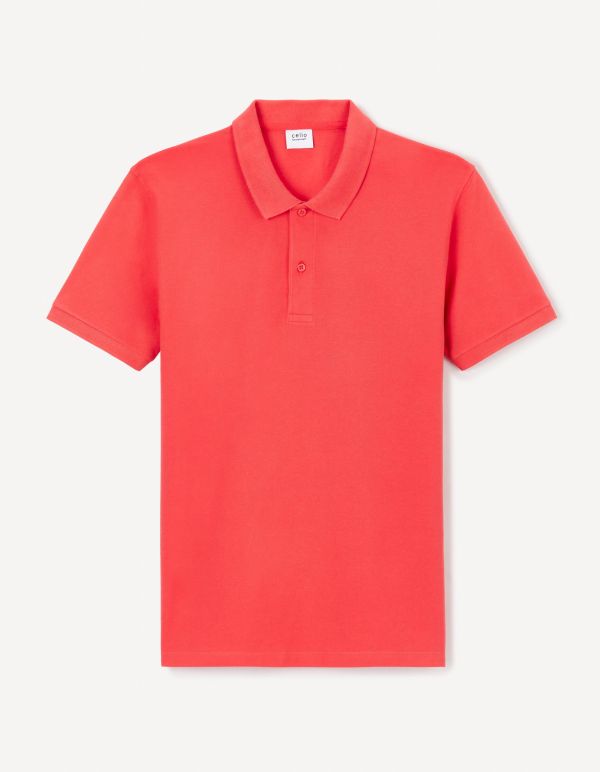 Polo piqué straight en coton - rouge
