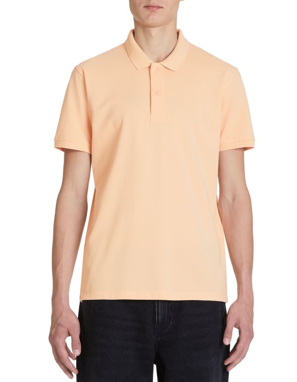 Polo piqué straight en coton - orange