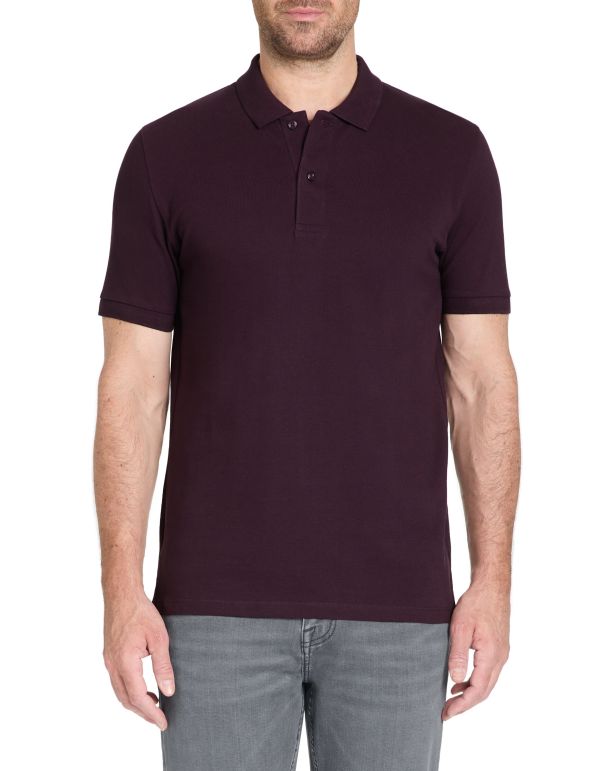 Polo straight piqué en coton - bordeaux