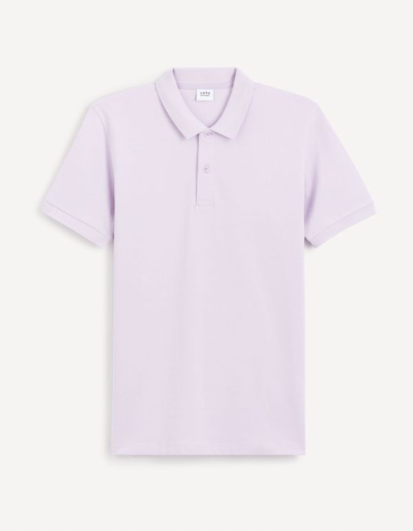 Polo piqué en coton - lilas