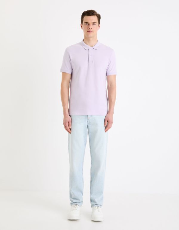 Polo piqué en coton - lilas