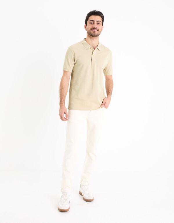 Polo piqué 100% coton - beige