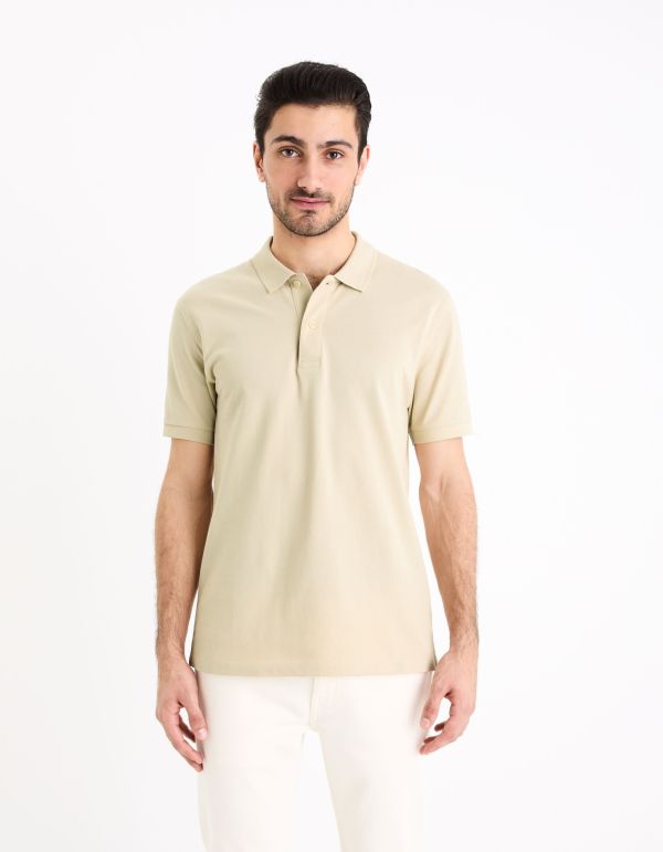 Polo piqué 100% coton - beige