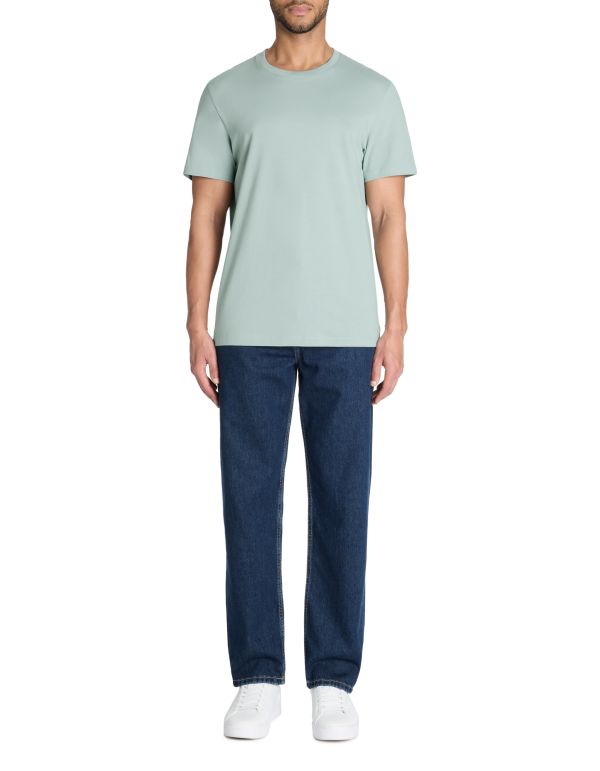 T-shirt straight col rond 100% coton - vert