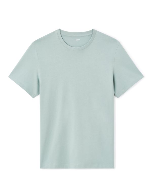 T-shirt straight col rond 100% coton - vert