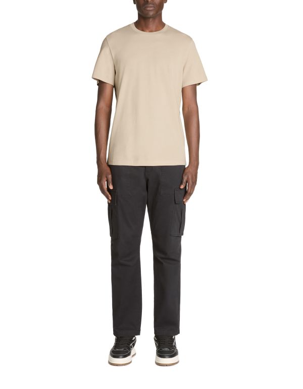 T-shirt straight col rond 100% coton - beige