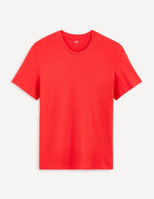 T-shirt col rond 100% coton - rouge