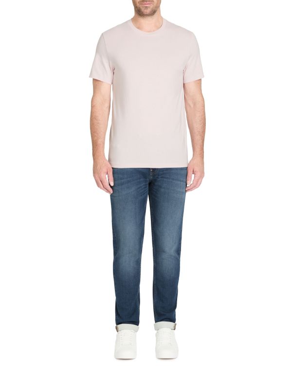 T-shirt straight col rond 100% coton - rose