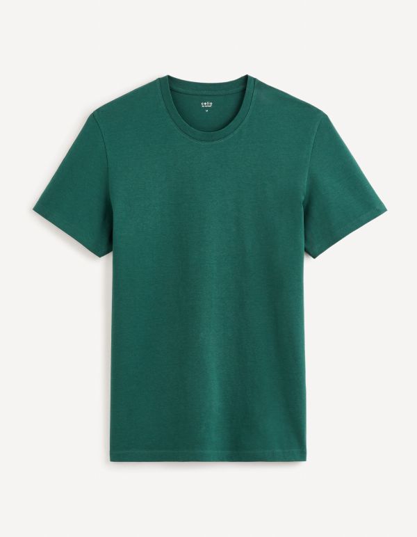 T-shirt col rond 100% coton - vert