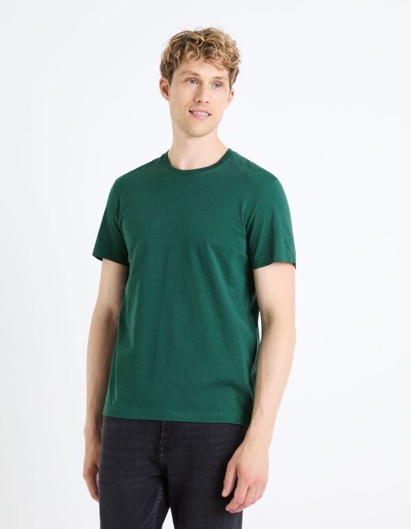 T-shirt col rond 100% coton - vert