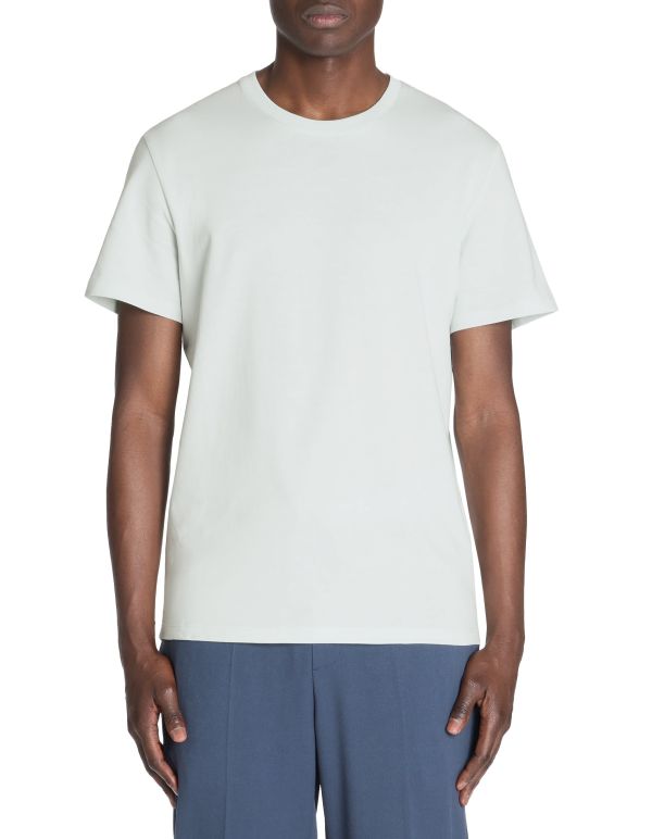 T-shirt straight col rond 100% coton - bleu