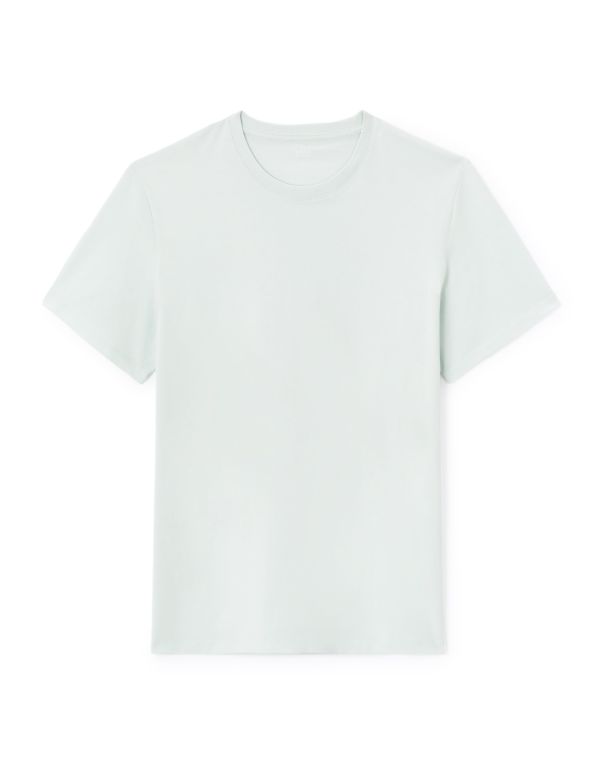 T-shirt straight col rond 100% coton - bleu