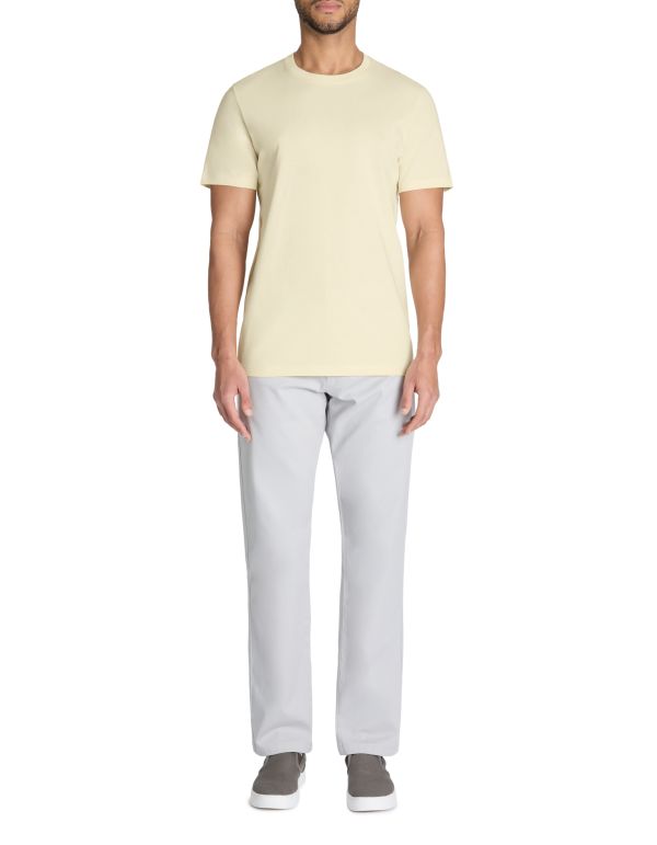 T-shirt straight col rond 100% coton - jaune