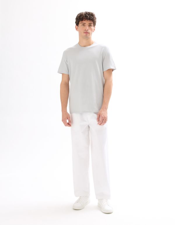 T-shirt regular col rond 100% coton - gris