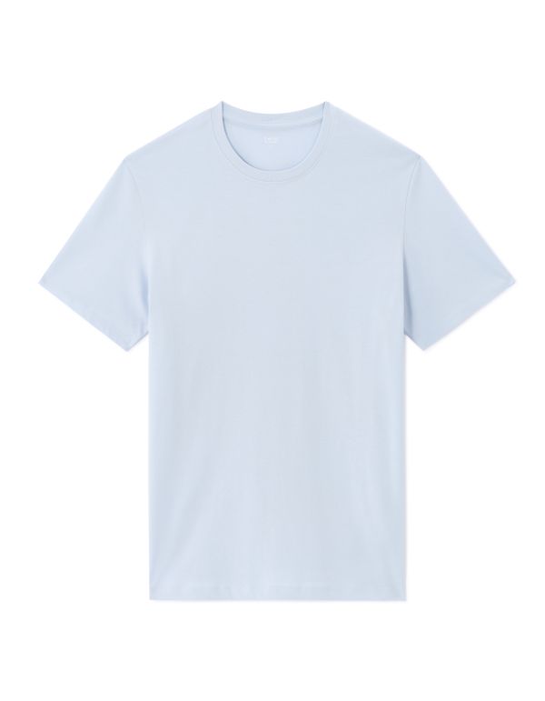 T-shirt regular col rond 100% coton - bleu