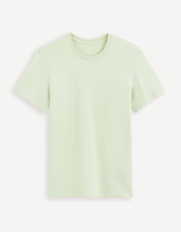 T-shirt straight col rond 100% coton - vert