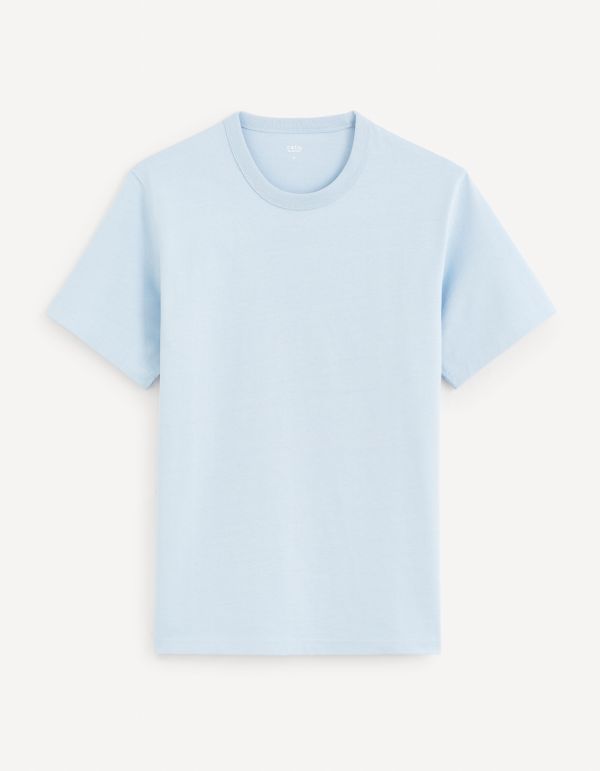 T-shirt boxy 100% coton - bleu