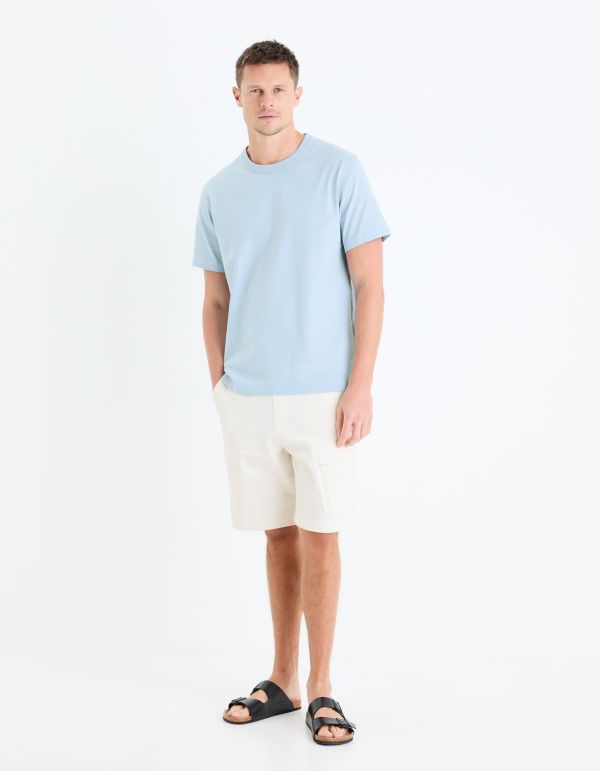T-shirt boxy 100% coton - bleu