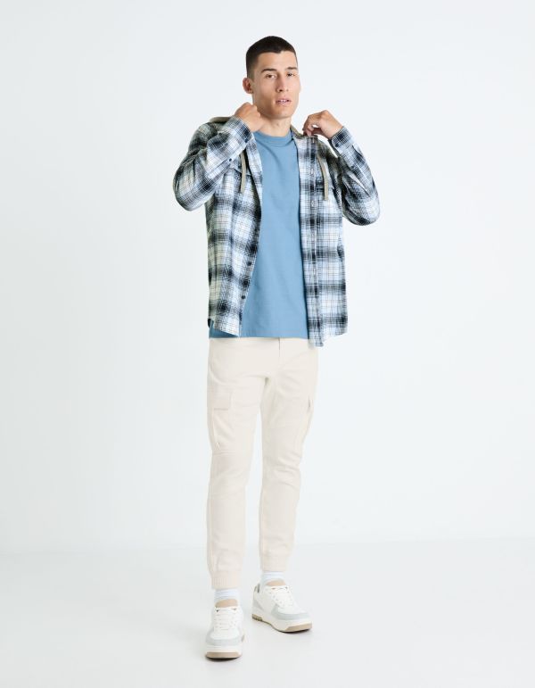 T-shirt boxy 100% coton - gris bleu