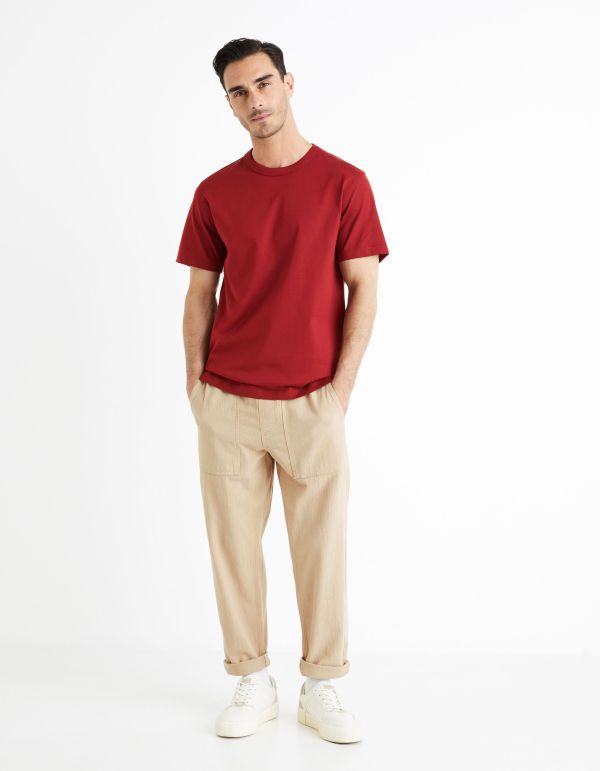 T-shirt boxy 100% coton - grenade