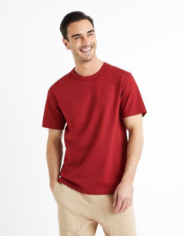 T-shirt boxy 100% coton - grenade