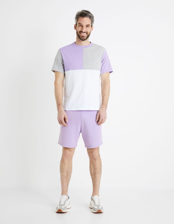 Bermuda 100% coton - mauve