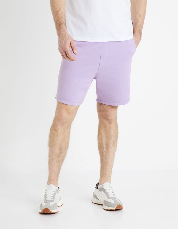 Bermuda 100% coton - mauve