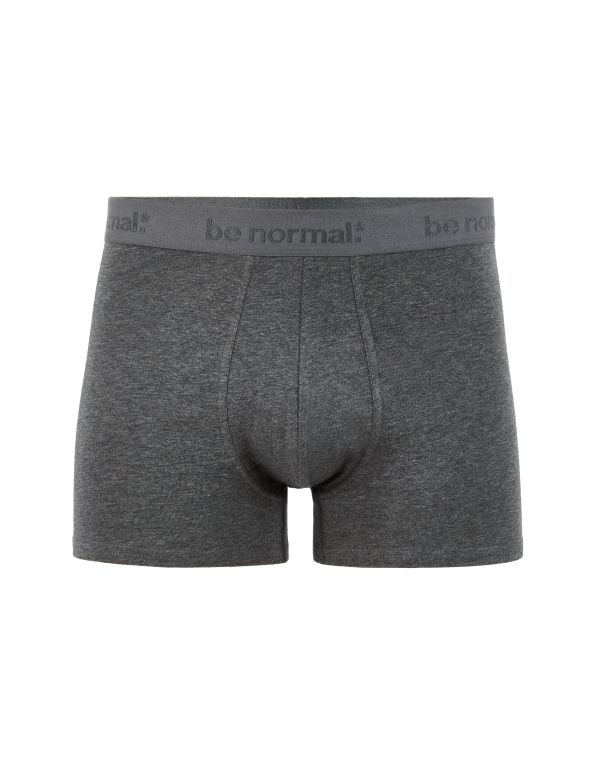 Boxer en coton stretch uni - anthracite
