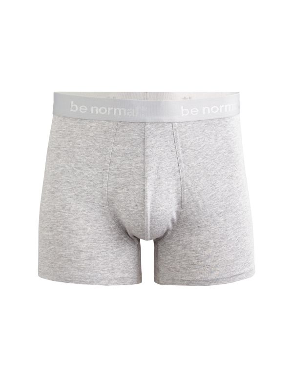 Boxer en coton stretch uni - gris chiné