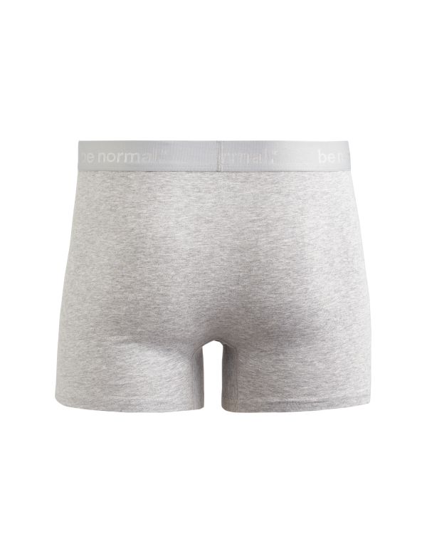 Boxer en coton stretch uni - gris chiné