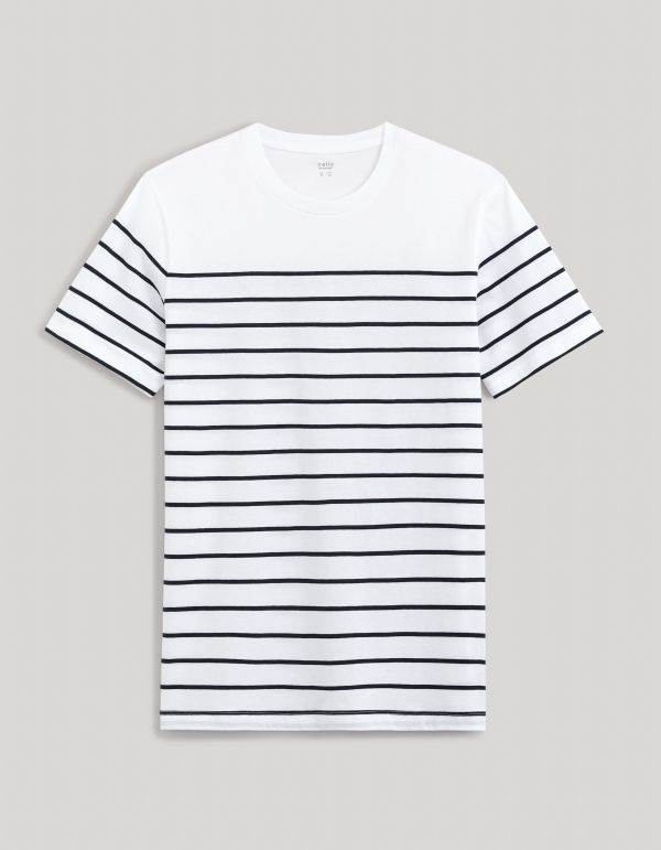 T-shirt col rond 100% coton - blanc