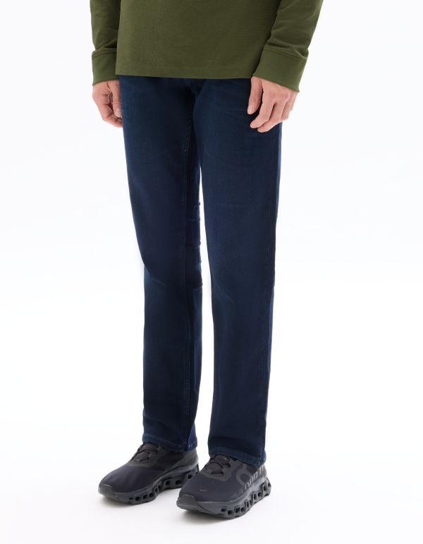 Jean C.35 straight stretch maille 3 longueurs - marine