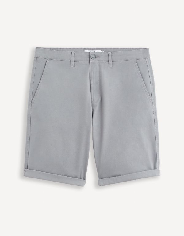 Bermuda chino en coton stretch - gris