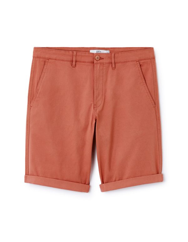Bermuda coton stretch - terracotta