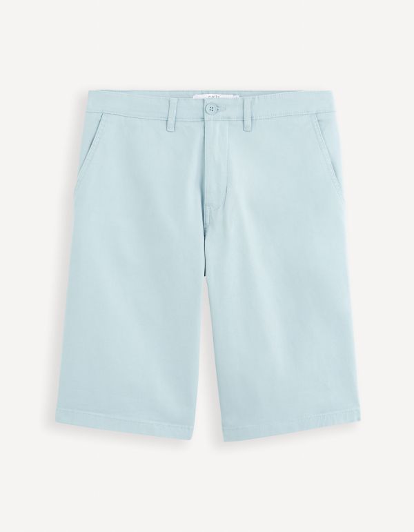 Bermuda chino uni en coton stretch - bleu ciel