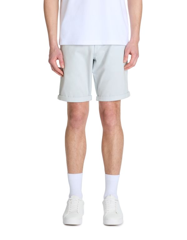 Bermuda chino en coton stretch - bleu clair