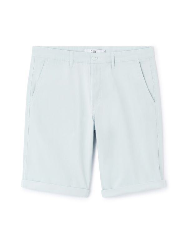 Bermuda chino en coton stretch - bleu clair