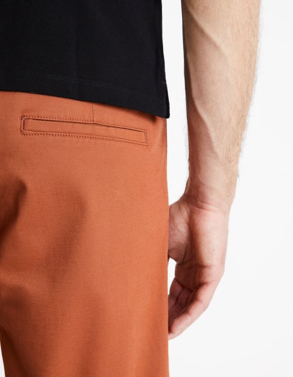 Bermuda chino uni en coton stretch - brique