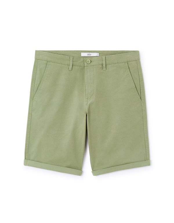 Bermuda chino en coton stretch - vert clair