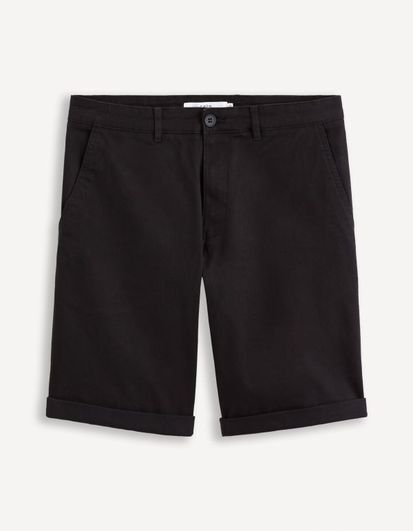 Bermuda chino en coton stretch - noir