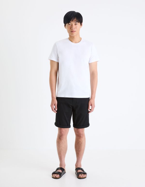 Bermuda chino en coton stretch - noir
