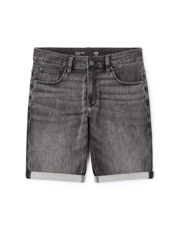 Bermuda straight en jean - gris