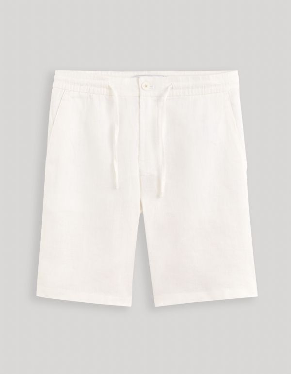 Bermuda 100% lin - blanc