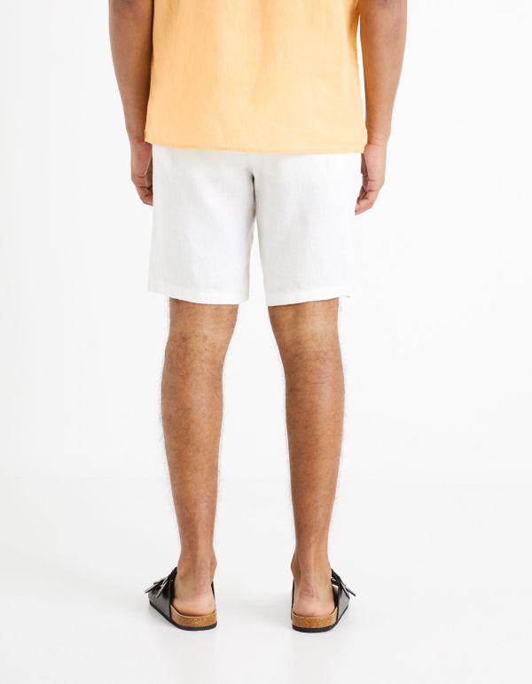 Bermuda 100% lin - blanc