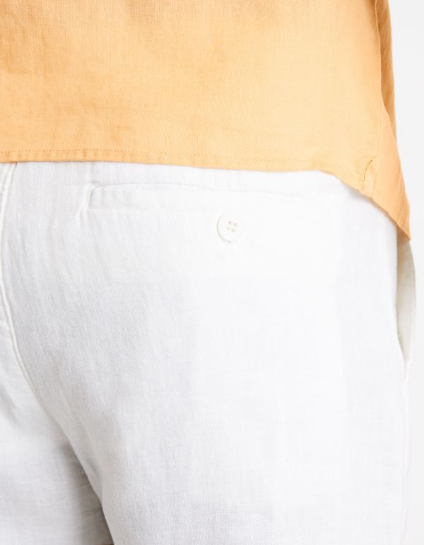 Bermuda 100% lin - blanc