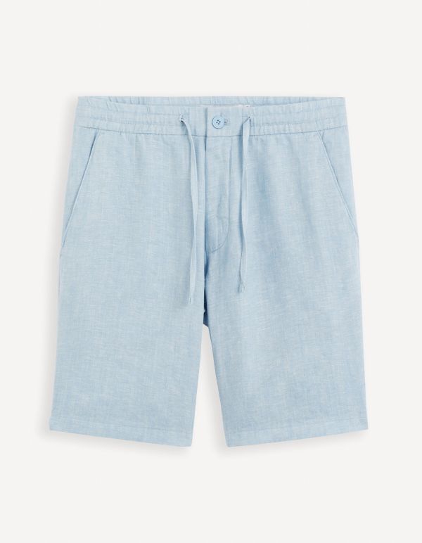 Short 24h 100% lin - bleu clair